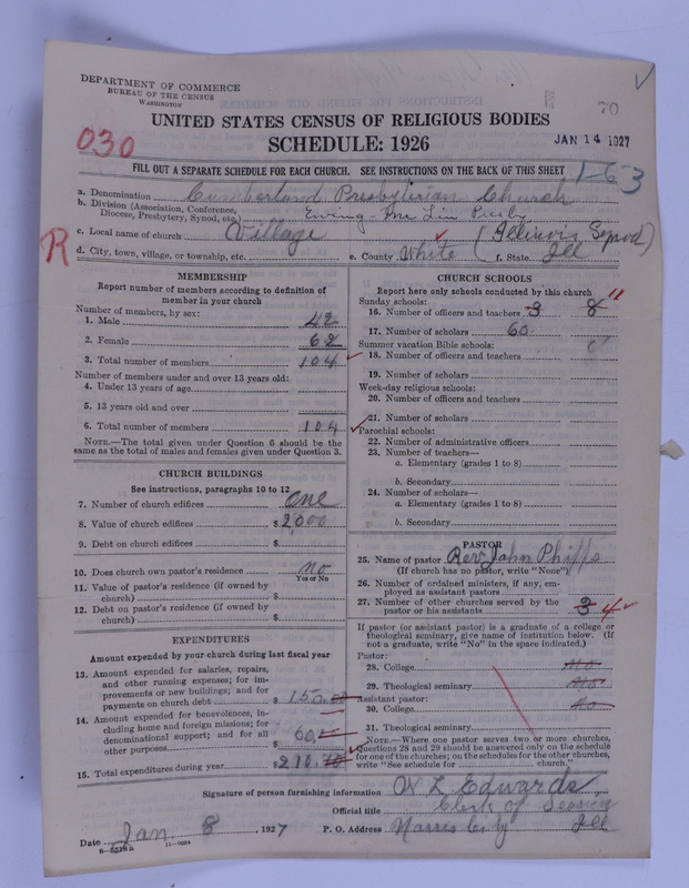 Scan of Cumberland Presbyterian Church: 70