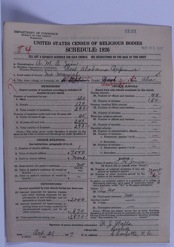 Scan of African Methodist Episcopal Zion Church: 2121