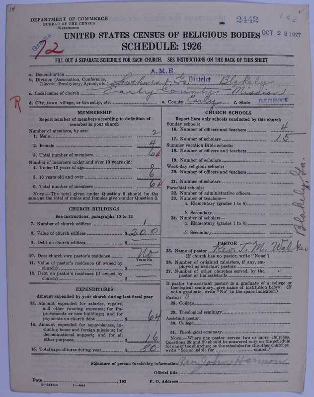 Scan of African Methodist Episcopal Church: 2442