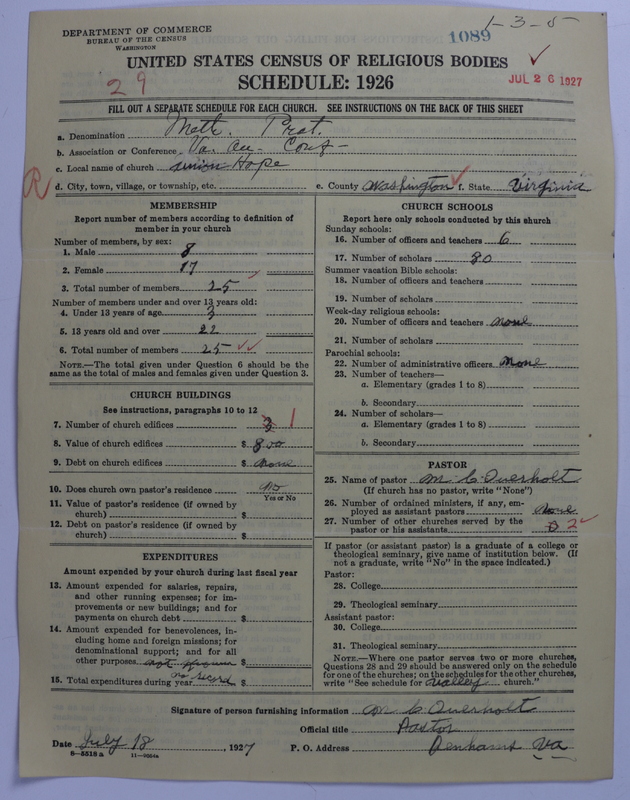 Scan of Methodist Protestant Church: 1089