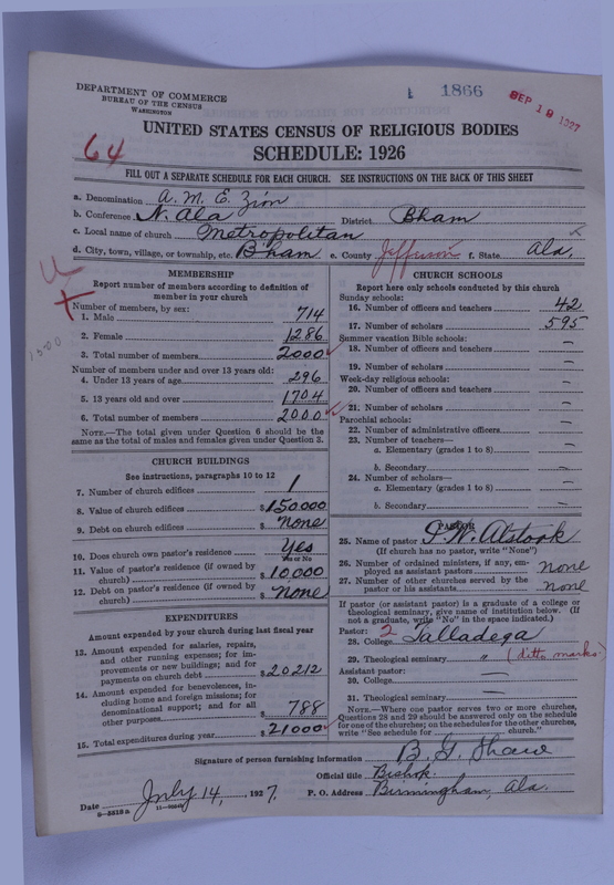 Scan of African Methodist Episcopal Zion Church: 1866