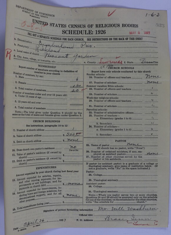 Scan of Cumberland Presbyterian Church: 523