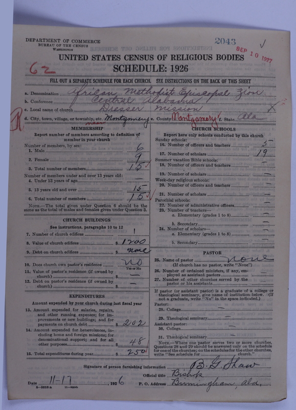 Scan of African Methodist Episcopal Zion Church: 2043