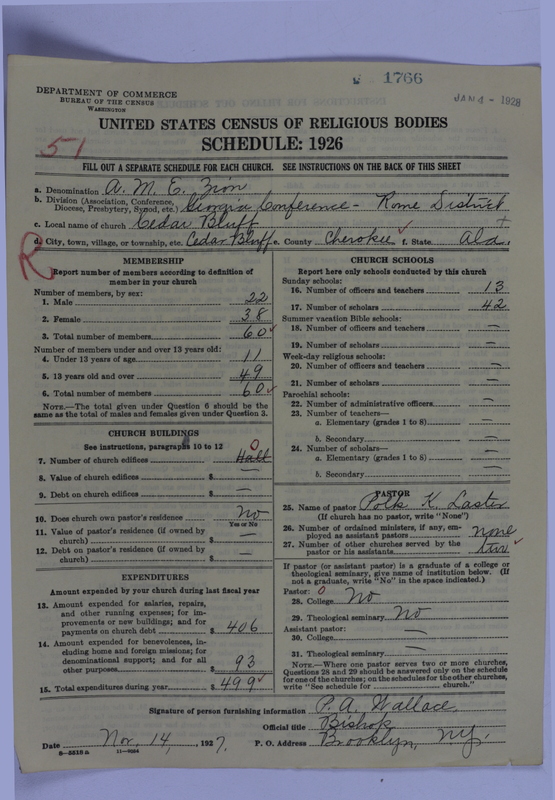 Scan of African Methodist Episcopal Zion Church: 1766