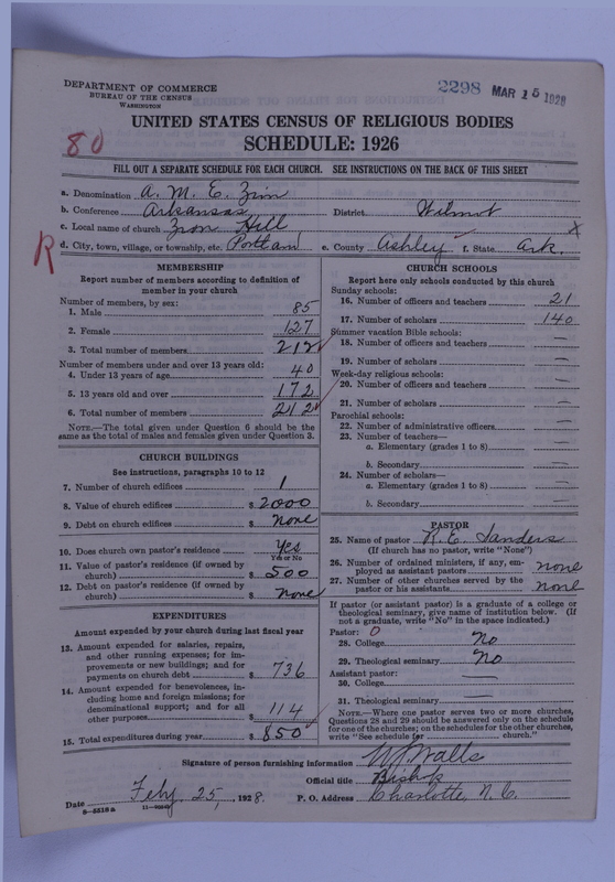 Scan of African Methodist Episcopal Zion Church: 2298