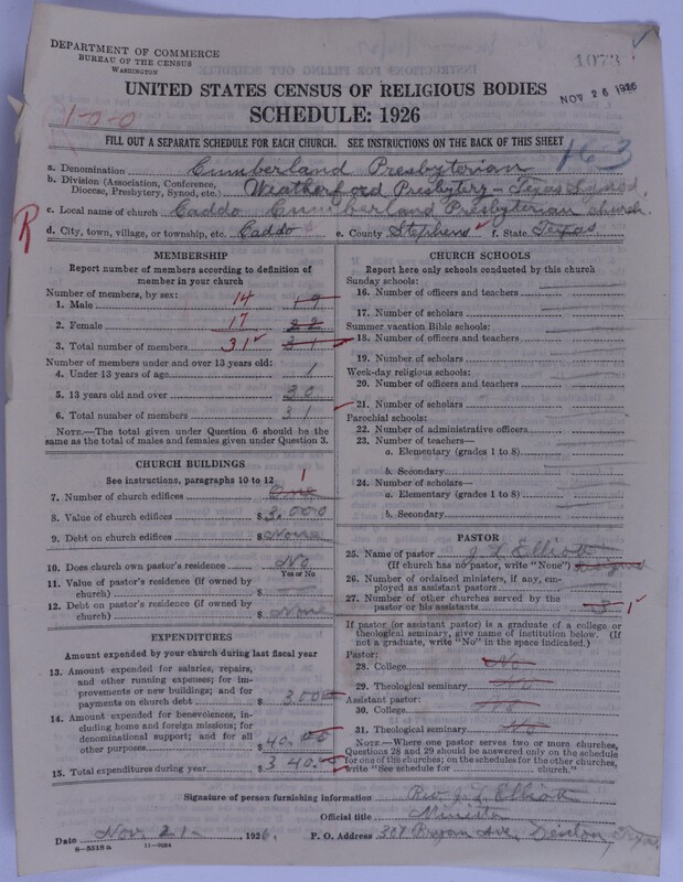 Scan of Cumberland Presbyterian Church: 1073