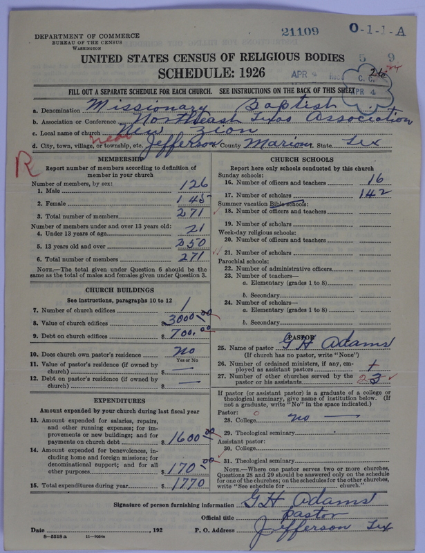 Scan of Negro Baptists: 21109