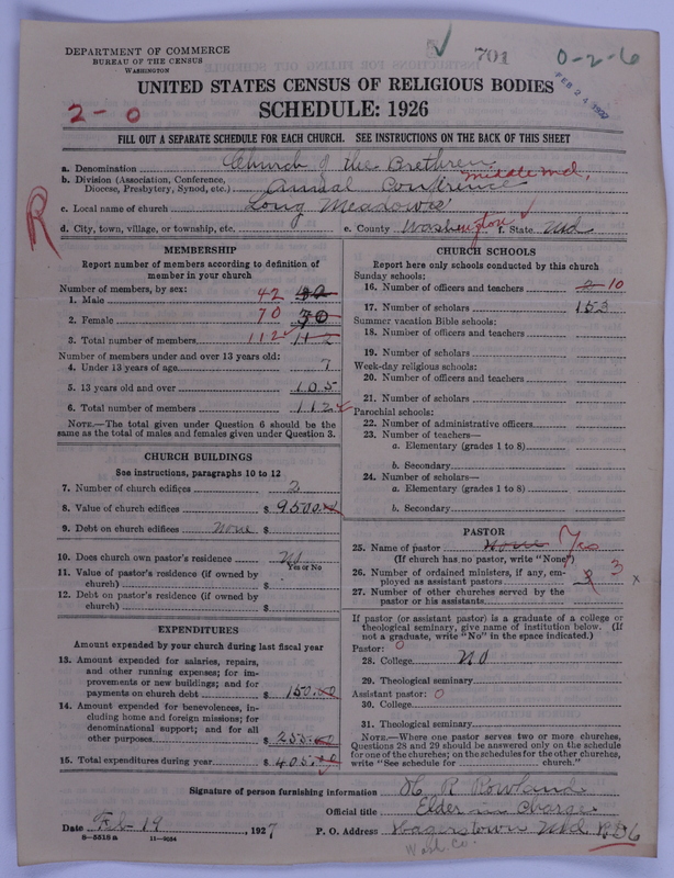 Scan of Church of the Brethren (Conservative Dunkers): 701