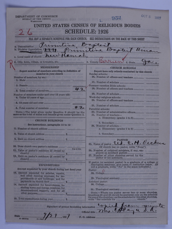 Scan of Primitive Baptists: 932