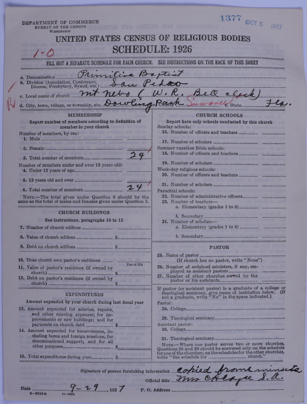 Scan of Primitive Baptists: 1377