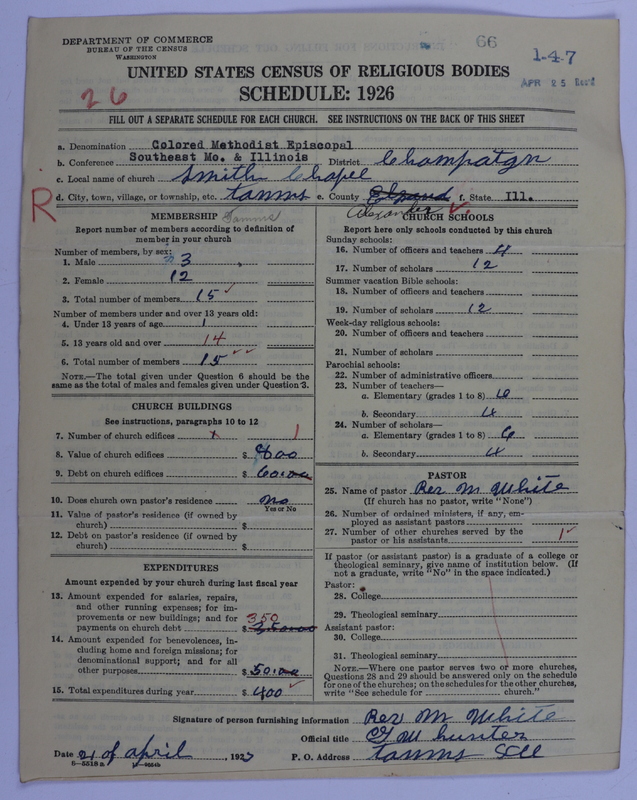 Scan of Colored Methodist Episcopal Church: 66