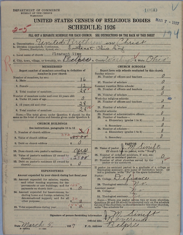 Scan of Church of the United Brethren in Christ: 1090
