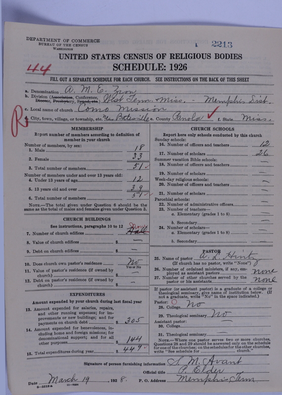 Scan of African Methodist Episcopal Zion Church: 2213