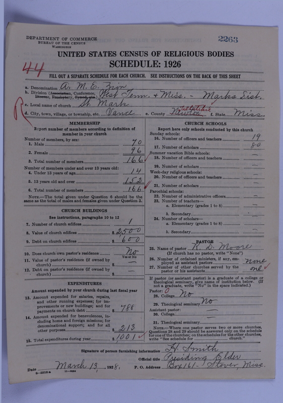 Scan of African Methodist Episcopal Zion Church: 2263
