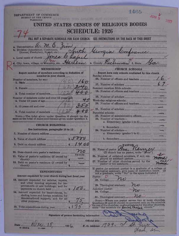 Scan of African Methodist Episcopal Zion Church: 1465
