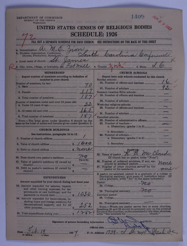 Scan of African Methodist Episcopal Zion Church: 1409