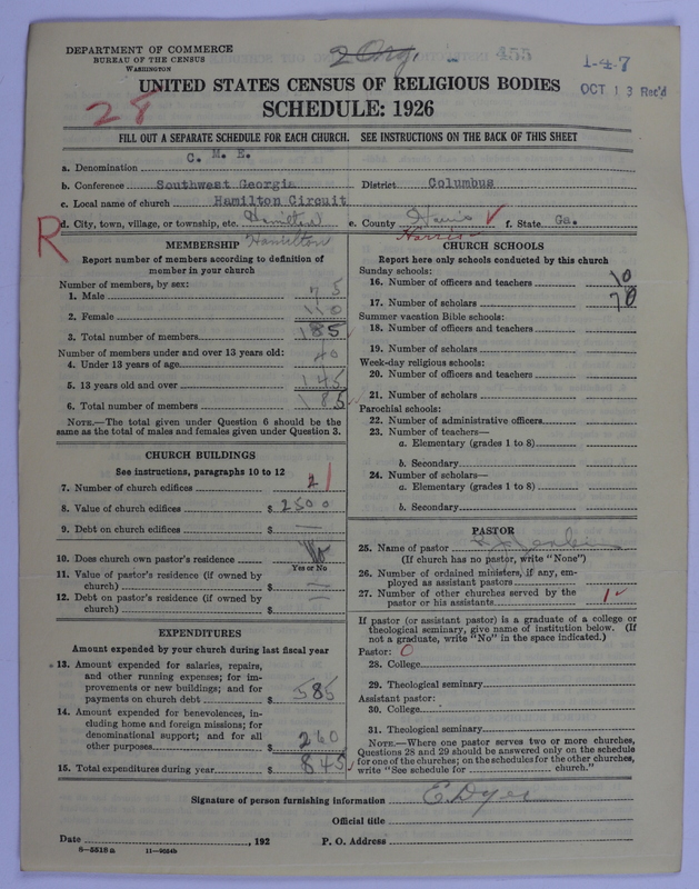 Scan of Colored Methodist Episcopal Church: 455
