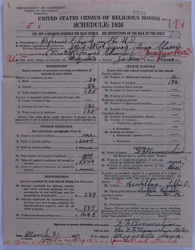Scan of Reformed Church in the United States: 1391