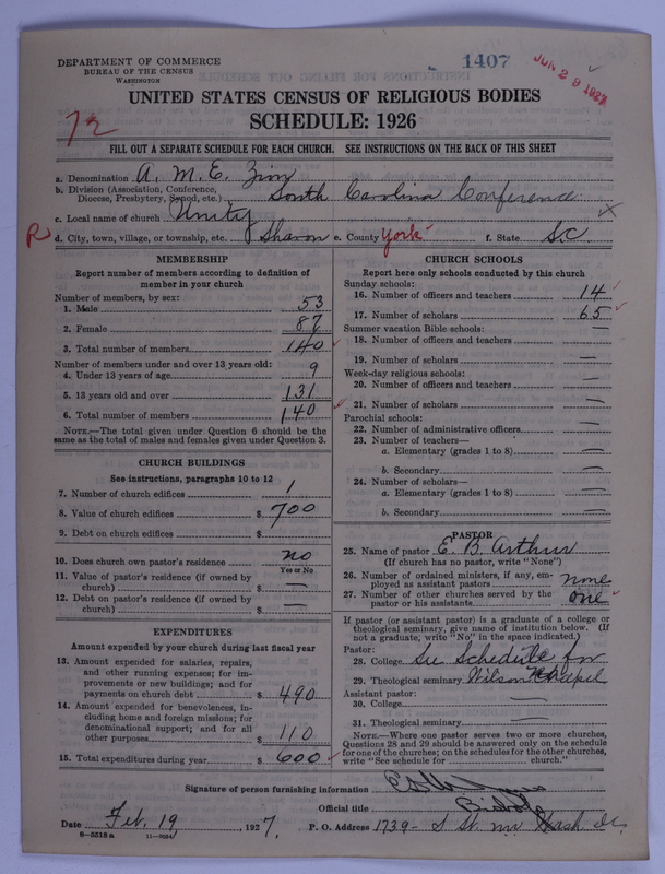 Scan of African Methodist Episcopal Zion Church: 1407