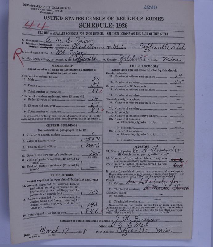 Scan of African Methodist Episcopal Zion Church: 2290