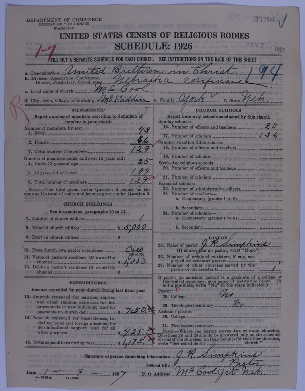 Scan of Church of the United Brethren in Christ: 2138