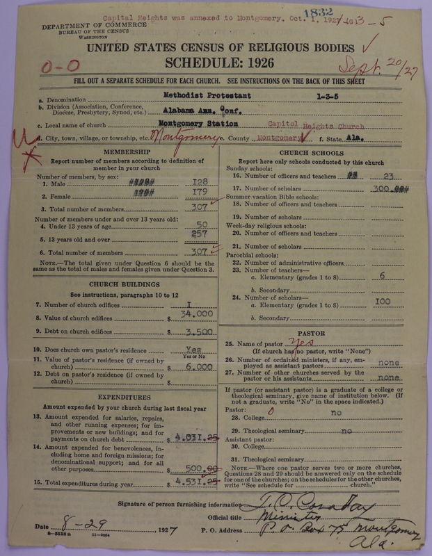 Scan of Methodist Protestant Church: 1832