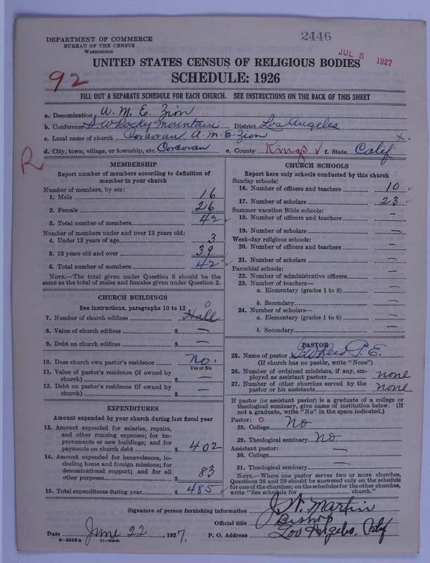 Scan of African Methodist Episcopal Zion Church: 2446