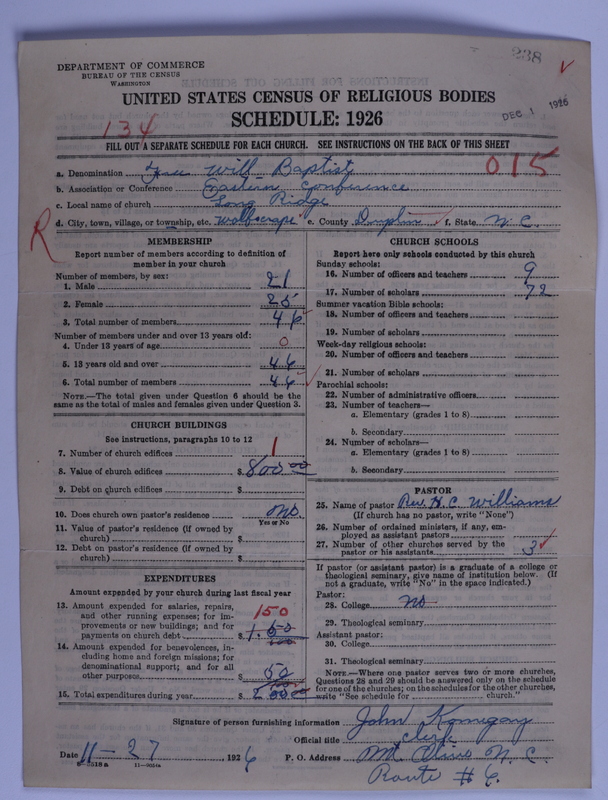 Scan of Free Will Baptists: 238