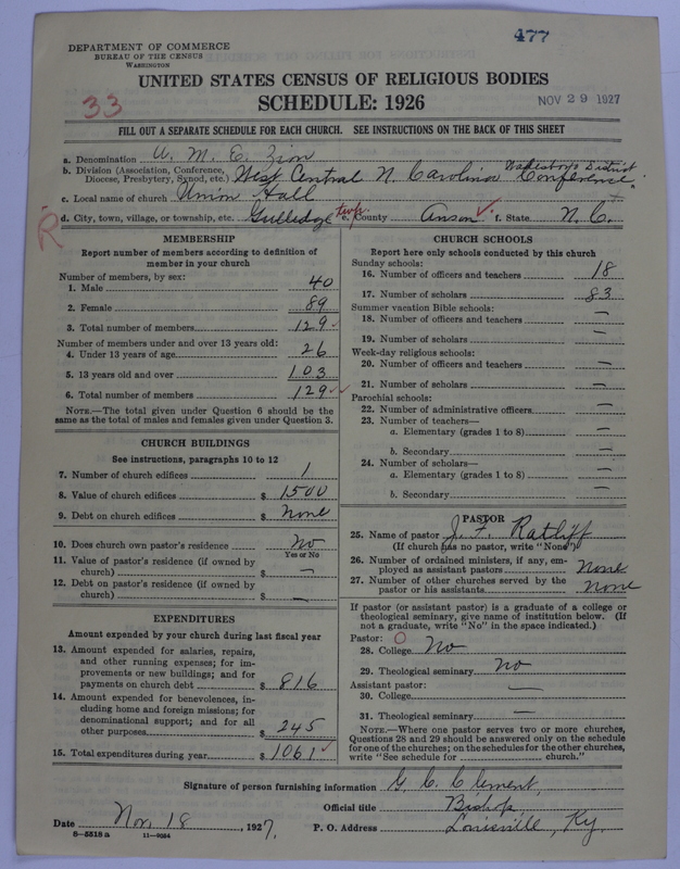 Scan of African Methodist Episcopal Zion Church: 477