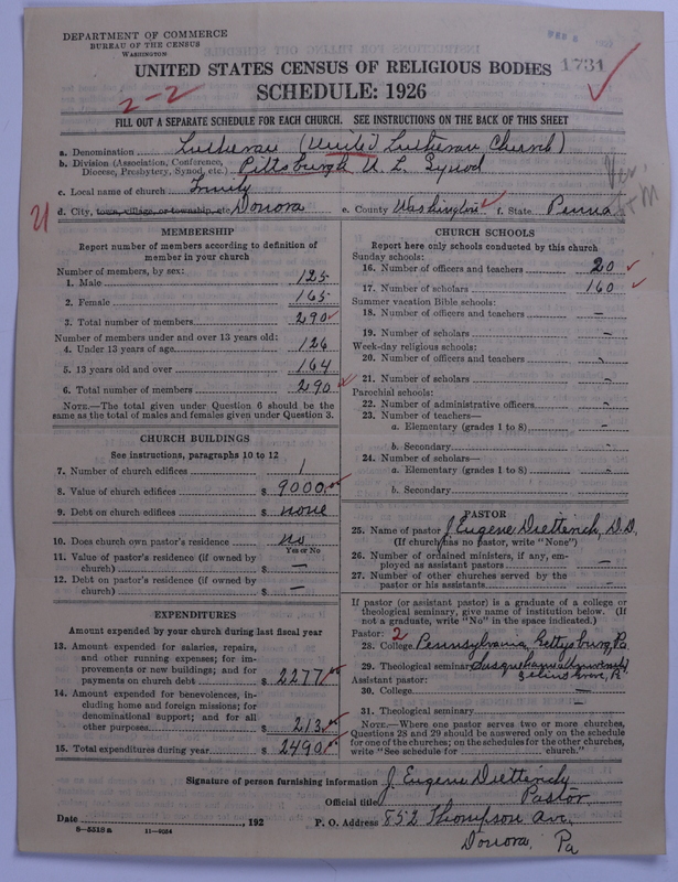 Scan of United Lutheran Church in America: 1731