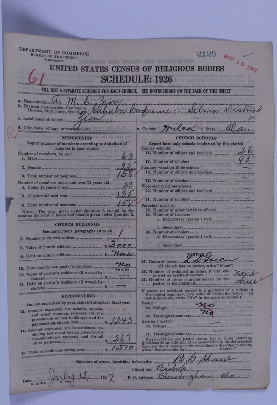 Scan of African Methodist Episcopal Zion Church: 2129