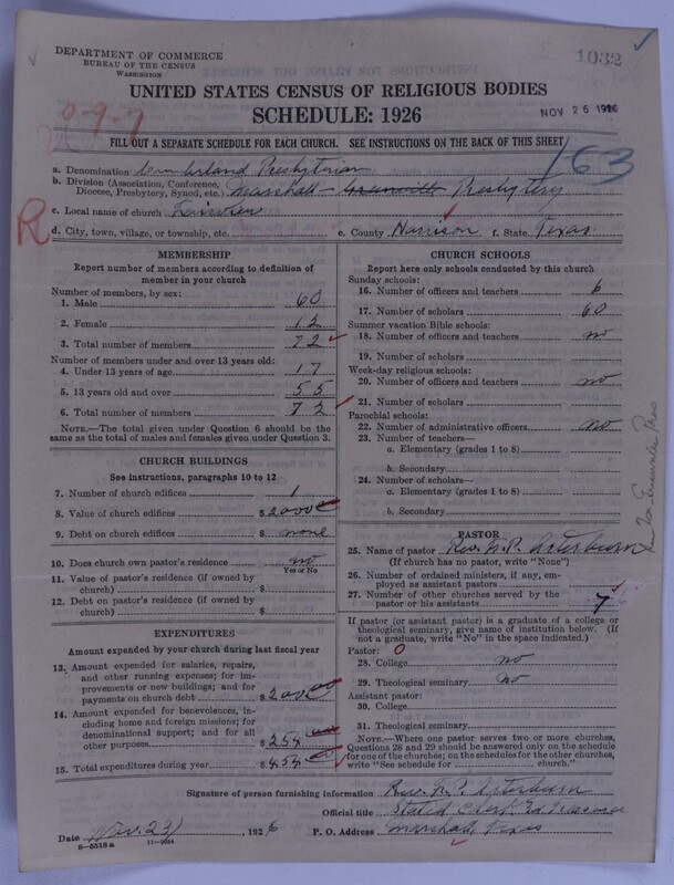 Scan of Cumberland Presbyterian Church: 1032