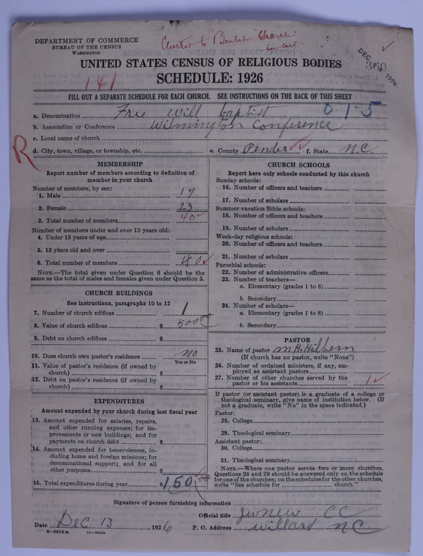Scan of Free Will Baptists: 360