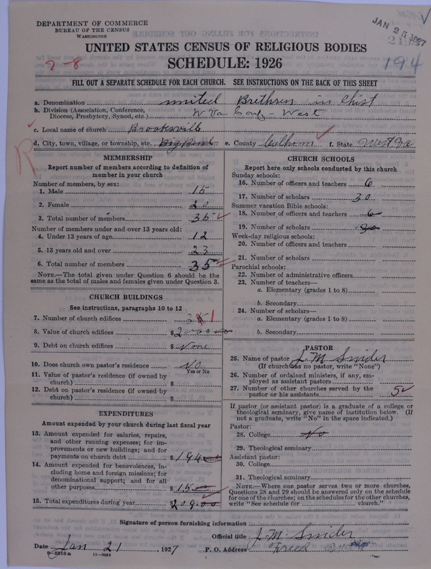 Scan of Church of the United Brethren in Christ: 2492
