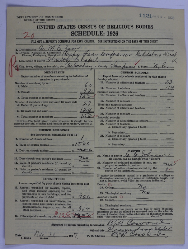 Scan of African Methodist Episcopal Zion Church: 1121