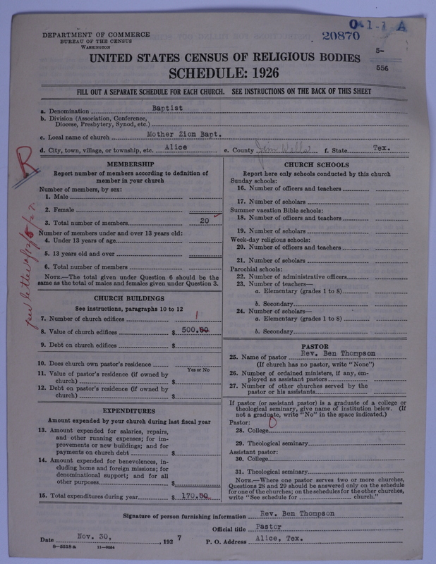 Scan of Negro Baptists: 20870