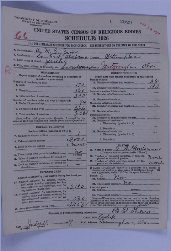 Scan of African Methodist Episcopal Zion Church: 2029