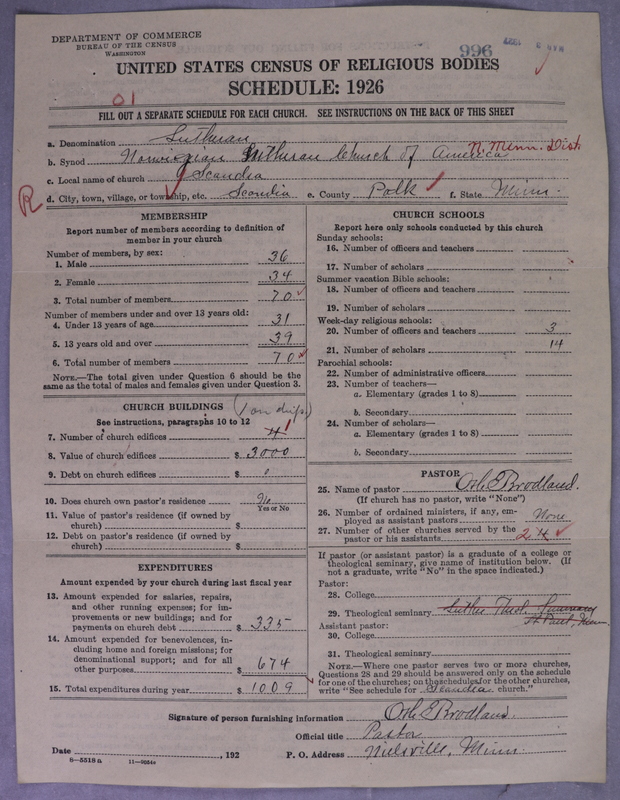 Scan of Norwegian Lutheran Church of America: 996
