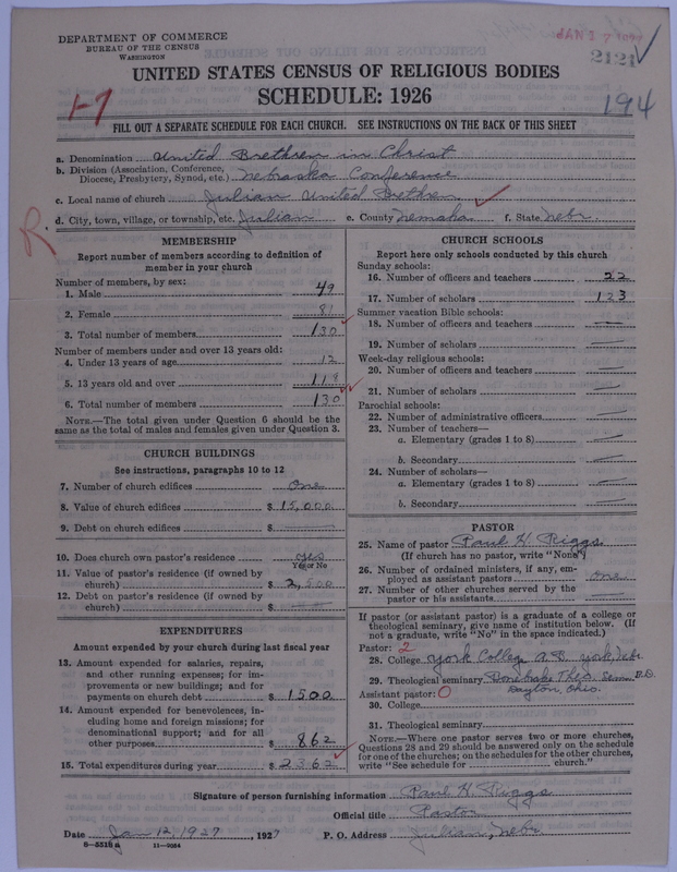 Scan of Church of the United Brethren in Christ: 2121