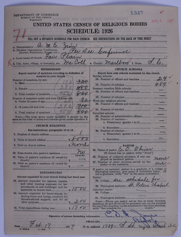 Scan of African Methodist Episcopal Zion Church: 1347