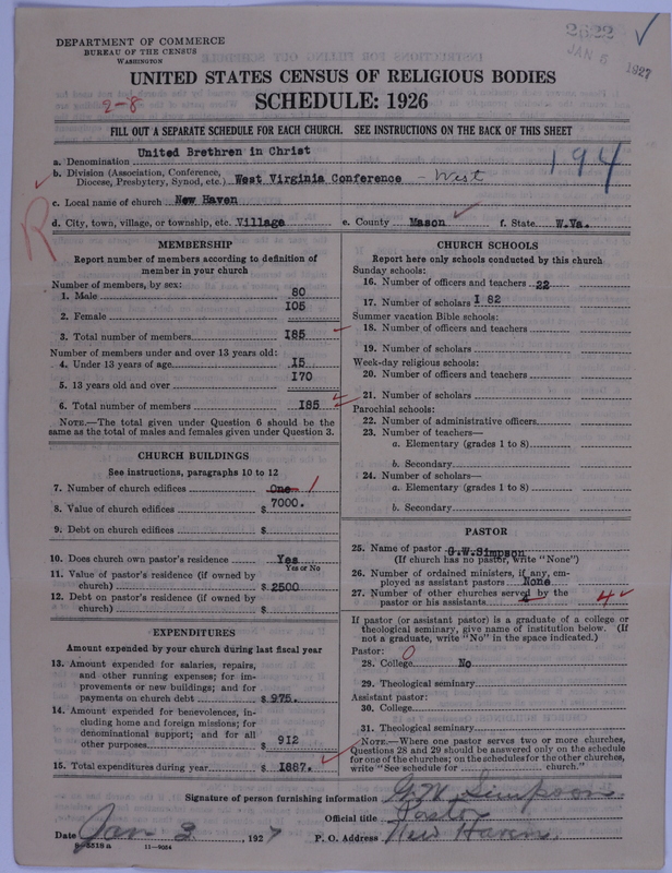 Scan of Church of the United Brethren in Christ: 2622