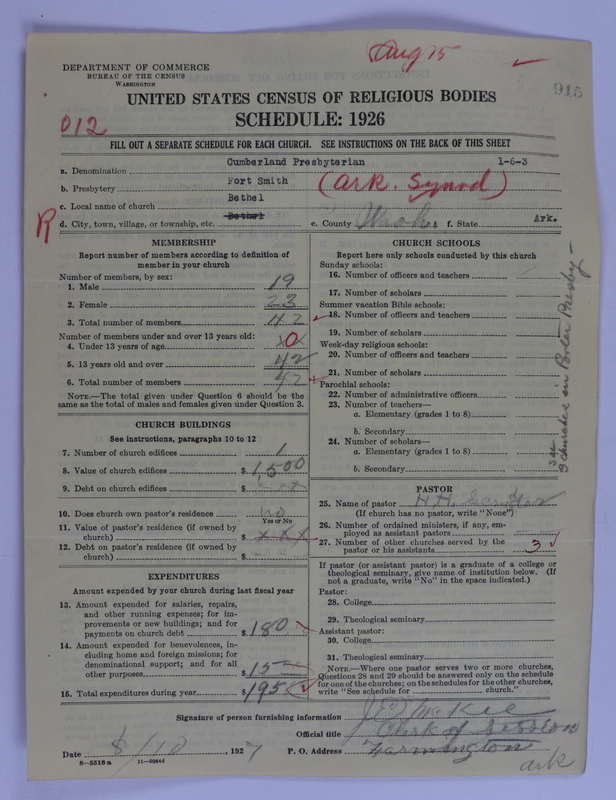 Scan of Cumberland Presbyterian Church: 915