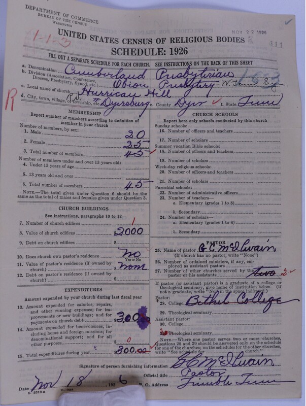 Scan of Cumberland Presbyterian Church: 411