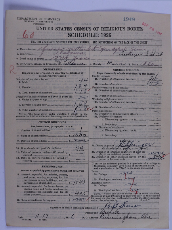 Scan of African Methodist Episcopal Zion Church: 1949