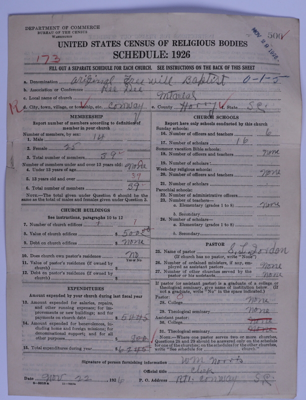 Scan of Free Will Baptists: 500