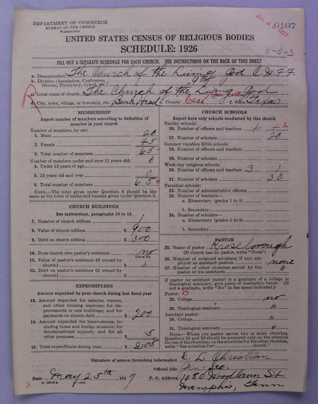 Scan of Church of the Living God, Christian Workers for Fellowship: 107