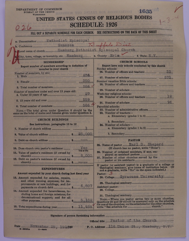 Scan of Methodist Episcopal Church: 1635