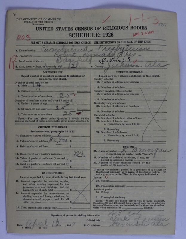 Scan of Cumberland Presbyterian Church: 757
