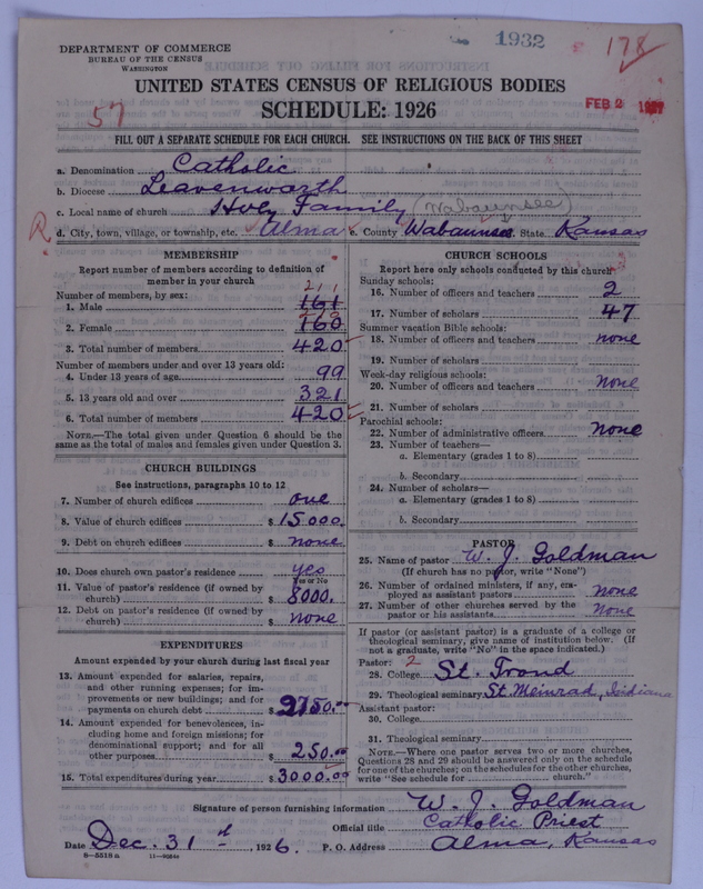 Scan of Roman Catholic Church: 1932