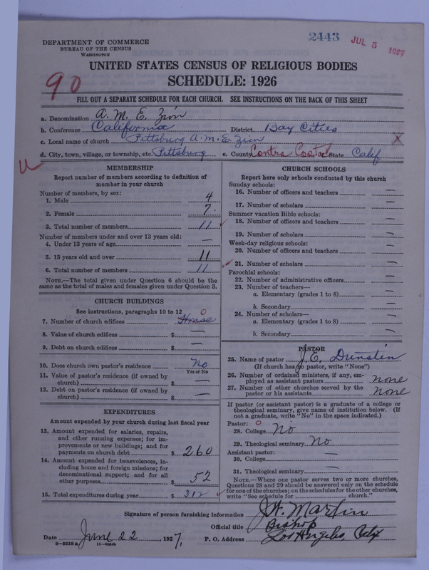 Scan of African Methodist Episcopal Zion Church: 2443